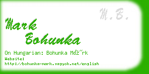 mark bohunka business card